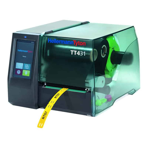 HellermannTyton TT431 Thermal Transfer Printer, 300 DPI Label Maker - High-Resolution Printing for Labels, Tags, and More