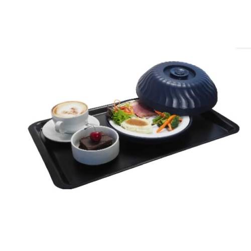 Tuff Tray Rectangular Food Tray with Hospital Meal, Coffee, and Dessert