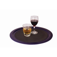 Tuff Tray Round 400mm Black - TTR2340 Tray holding Wine and Whiskey. Durable Round Serving Tray for Restaurants, Pubs, Clinics and Institutions.