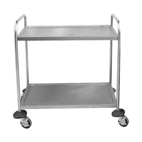 Stainless Steel Tea Trolley - 2 Shelf Service Cart | Hospital Medical Cart | 910mm x 850mm x 540mm | Chavda.com