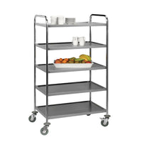BCE Tea Trolley S/Steel Global 5 Shelf - 1540Mm X 850Mm X 540Mm - TTS0005