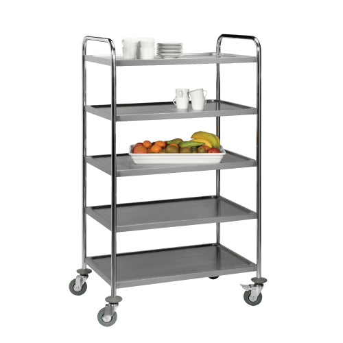 BCE Tea Trolley S/Steel Global 5 Shelf - 1540Mm X 850Mm X 540Mm - TTS0005
