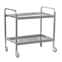 Stainless Steel Tea Trolley - Heavy Duty 2-Shelf Catering Cart. Chavda TTS1002