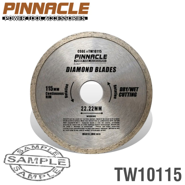 Pinnacle Diamond Blade Cont.Rim 115 X22.22 Mm Pinnacle Tw10115
