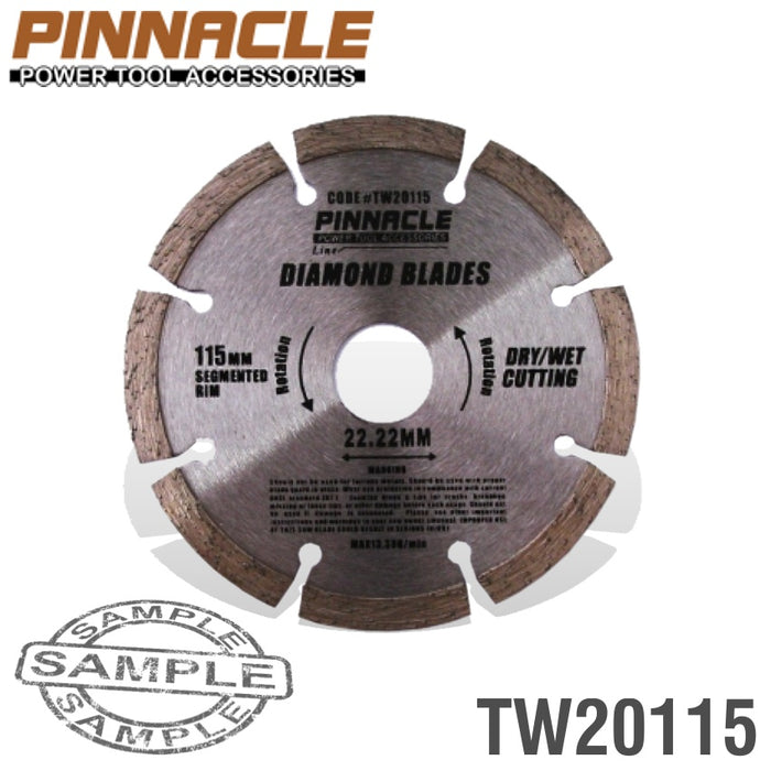 Pinnacle Diamond Blade Segmented 115 Mm Pinnacle Brand Tw20115