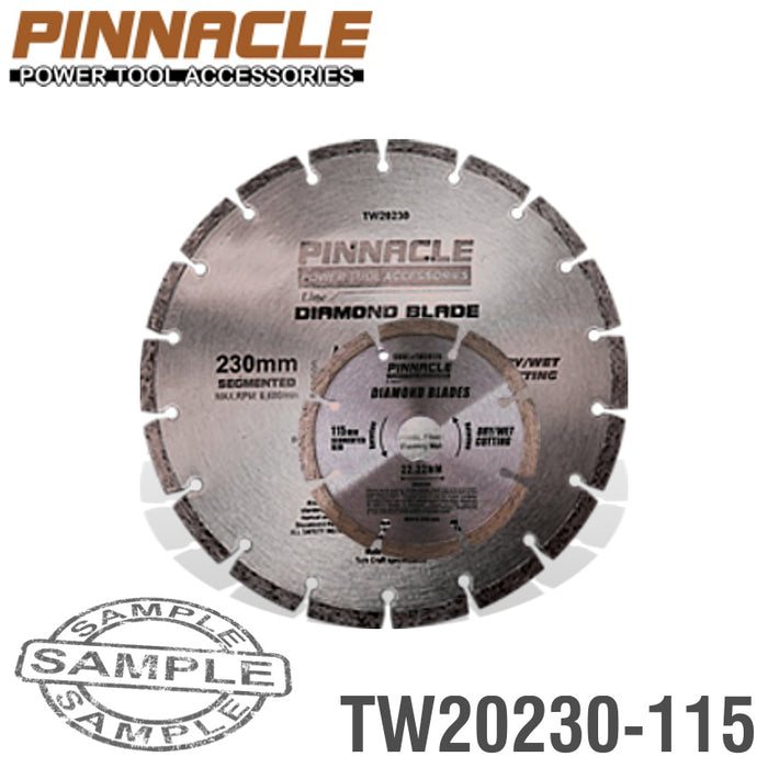 Pinnacle Diamond Blade 230 Mmx22.22 Mm+115 Mmx22.2 Mm Segemented Tw20230 115