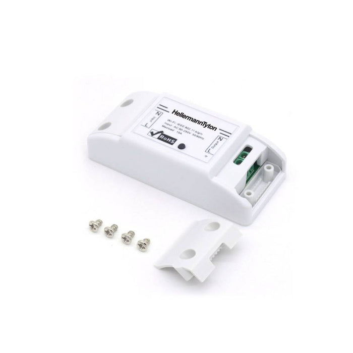 HellermannTyton Smart Wi-Fi Relay 10A: Wireless Remote Control, Smart Home Automation, IoT Device, RoHS Compliant, AC 90-250V