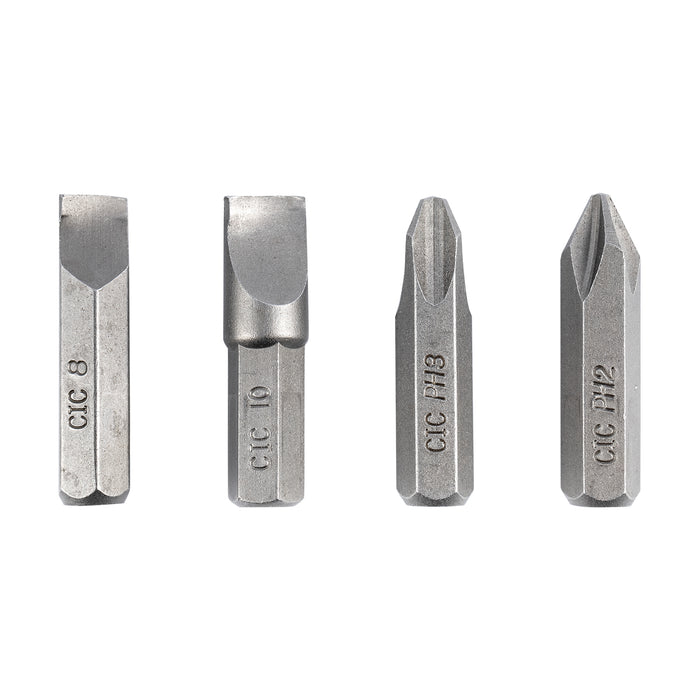 IMPACT DRIVER INSERT BITS 4PC 5/16' PH2/PH3/SL8MM/SL10MM