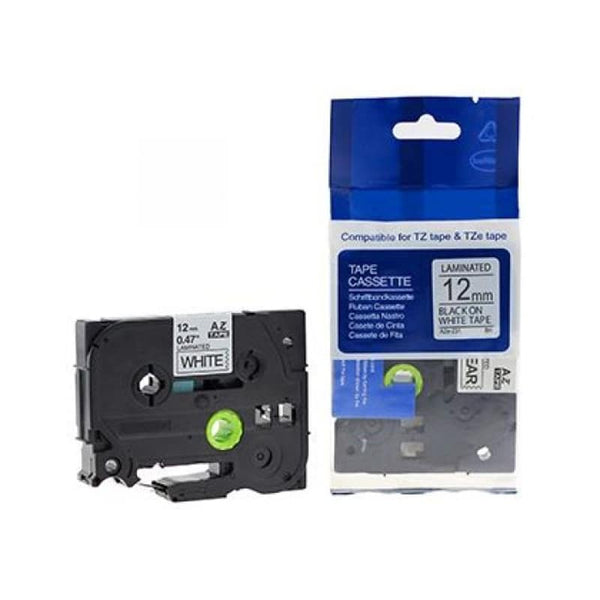 HellermannTyton : Brother TZ Label Tape 12mm x 8.0M  on White - (TZ231)