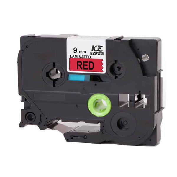 HellermannTyton : Brother TZ Label Tape 9mm x 8.0M  on Red - (TZ421)