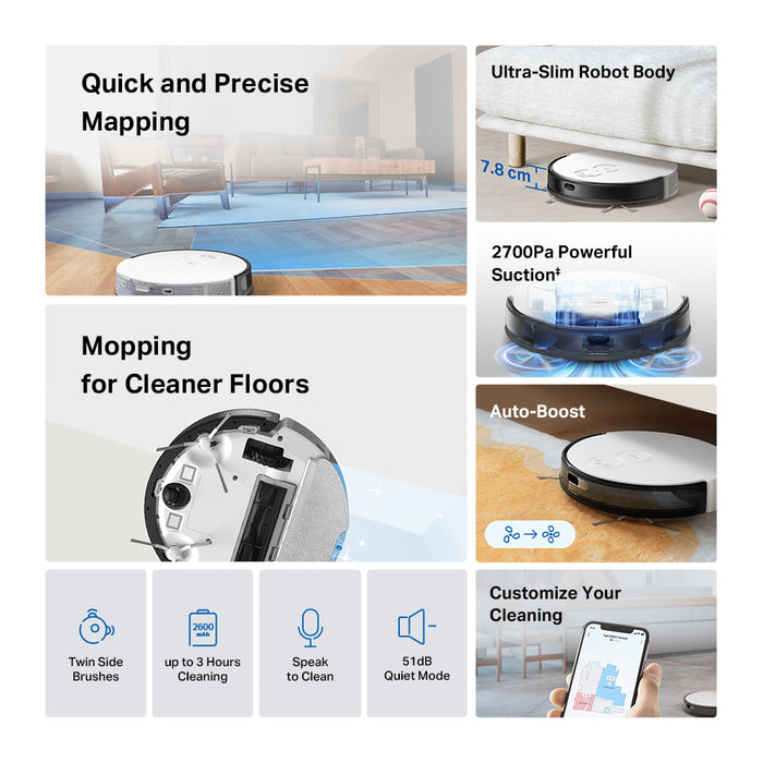 TP-LINK TAPO ROBOT VACUUM CLEANER+ MOP - NET-TAPO-RV20-MOP