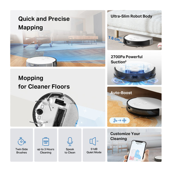 TP-LINK TAPO ROBOT VACUUM CLEANER+ MOP - NET-TAPO-RV20-MOP
