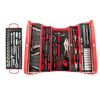 TorkCraft Red Mechanics Tool Box 172-Piece Set Open, Wrenches, Sockets, Pliers 