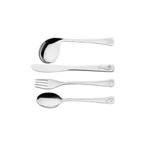 Tramontina 4Pc. Child'S Set, Stainless Steel. Knife, Fork, Spoon, Curved Spoon - 66970/010