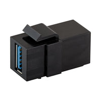 USB3.0 FEMALE KEYSTONE 90DEG ADAPTER BLACK - NET-KTE-U3F-90D-B