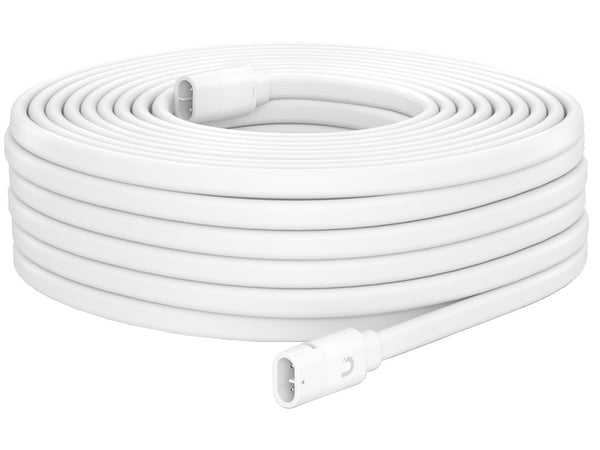 Ubiquiti UISP Power Transport Cable 30M - White Coiled Cable with Connector | UACC-Cable-PT-30M