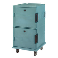 CAMBRO UPC Front Loader 1600 Slate Blue - Two Compartment Insulated Food Carrier with Wheels 72x82x135cm