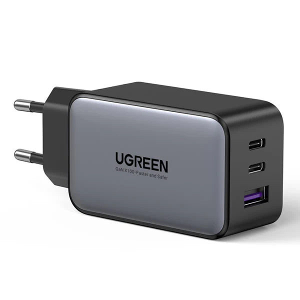 UGREEN 3 PORT GAN PD HOME CHARGER - 65W FEATURES TYPE-C PORT