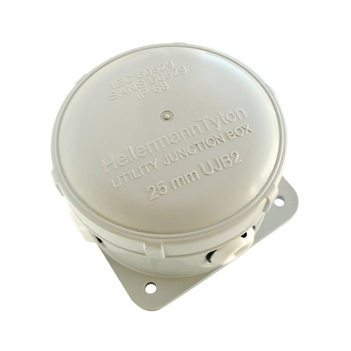 HellermannTyton UJB2 Grey Utility Junction Box 25mm - Chavda.com