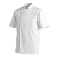 White Chef Jacket - Short Sleeve Chef Uniform Laundry Coat for Professionals