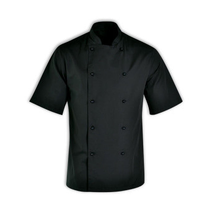 Chef Equip Black Chef Jacket: Basic Short Sleeve Uniform - XXX Large. Chavda.com