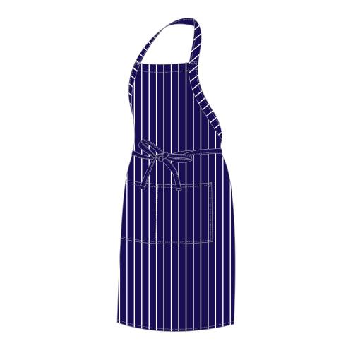 CHEF EQUIP Chefs Uniform - Bib Apron - Black Chalk Stripe - UNI4039