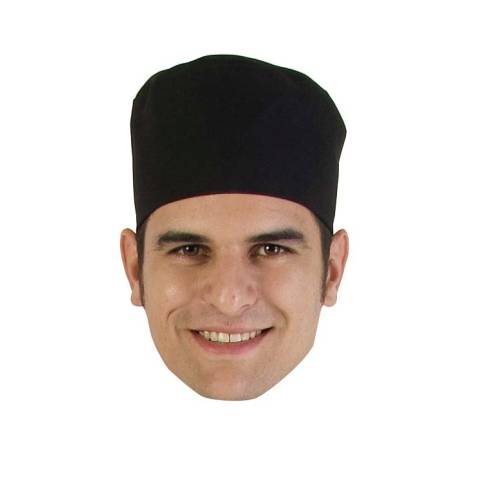 CHEF EQUIP Chefs Uniform - Black Poly Cotton Beanie - UNI5015