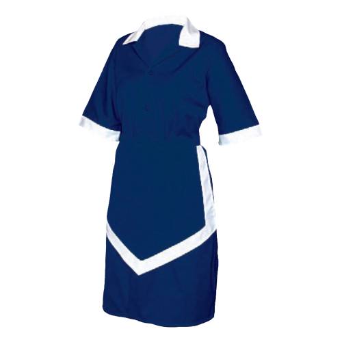 CHEF EQUIP Ladies Housekeeping Uniform Navy & White XX Large - chavda.com: Maid, Cleaning Outfit, Women's Workwear