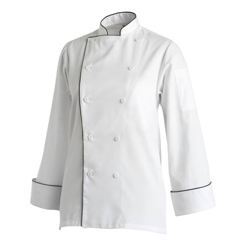 Ladies White Chef Jacket: Double-Breasted Uniform for Culinary Professionals