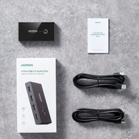 UGREEN USB 3.0 4-Port Switch Box, with 1.5m USB Cables-US216-30768