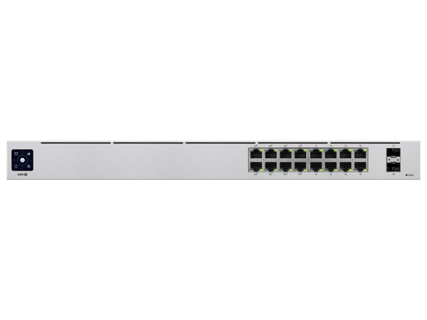 Ubiquiti UniFi USW-16-POE 16-Port Gigabit Switch with 8 PoE, 2 SFP Ports. See it in detail!