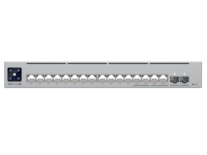 Ubiquiti UniFi Pro Max Switch 16 with 12 PoE 4x 2.5Gbps PoE++ 180W | USW-Pro-Max-16-PoE