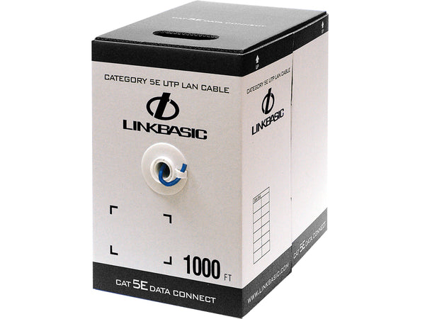 Linkbasic CAT5E UTP Cable, 1000 FT - High-Speed Ethernet Data Cable