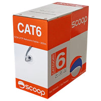 Scoop 305m Box Cat6 CCA Grey UTP Cable - UTP-6305C