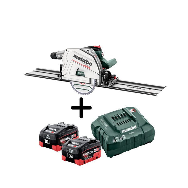 Metabo Cordless plunge Cut Circular Saw KT 18 LTX 66 BL +160 Guide Rail + 2 10Ah Batteries & a charger Set - 691172840