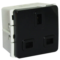 Major Tech 13A British Socket Module (2 Mod) BK V204BK
