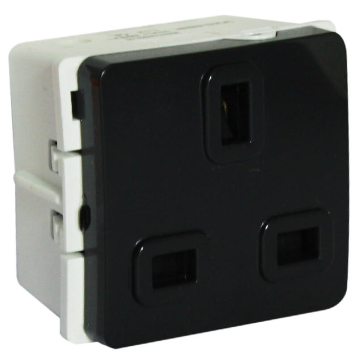Major Tech 13A British Socket Module (2 Mod) BK V204BK