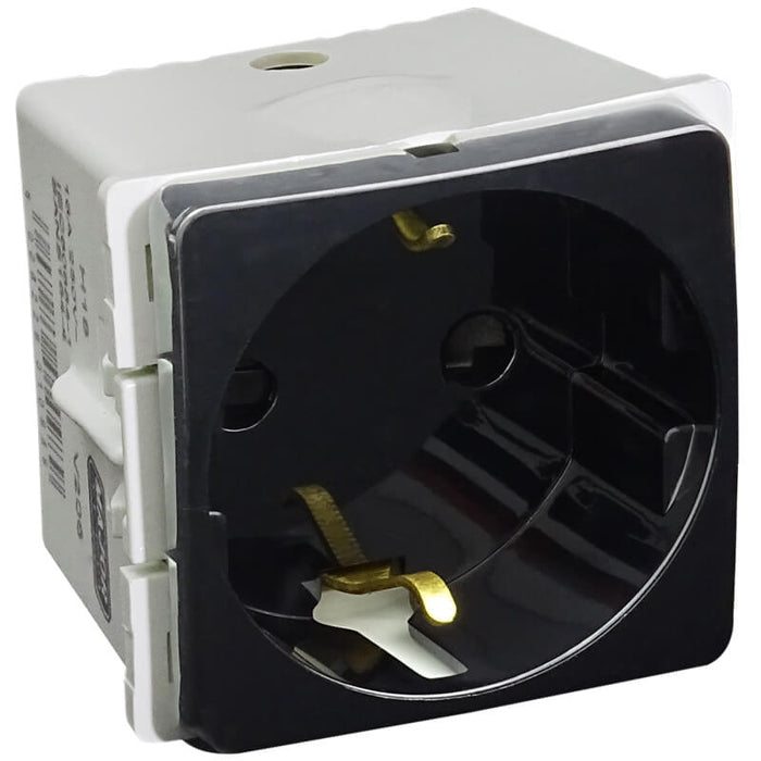Major Tech 16A Schucko Socket Module with Side Earth (2 Mod) BK V206BK