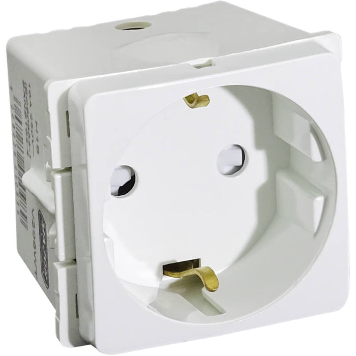 Major Tech VETi 1 - 16A Schuko Socket Outlet - Modular | V206WT