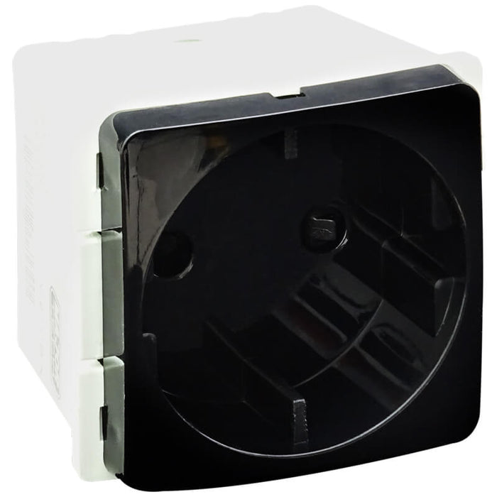 Major Tech 16A RSA Schuko Socket Module No Earth (2 Mod) BK V210BK