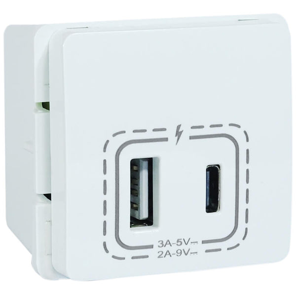 Major Tech VETi 1 - 18W Combined USB-A & USB-C Socket Outlet - Modular | V212WT - image 1