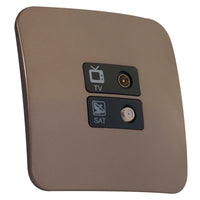 Major Tech TV & Satelite Socket BK/BZ (100mmx100mm) V3012CBBZ