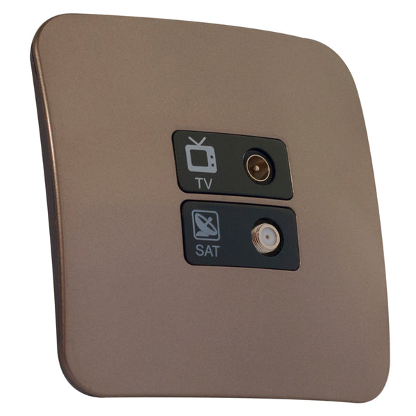 Major Tech TV & Satelite Socket BK/BZ (100mmx100mm) V3012CBBZ
