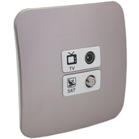 Major Tech TV & Satelite Socket WT/CN (100mmx100mm) V3012CWCN