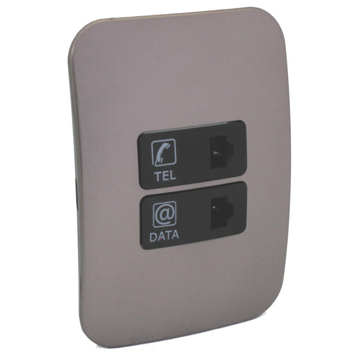 Major Tech Telephone & Data (Cat 6) Socket BK/BZ (100mmx100mm) V3045CBBZ