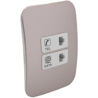Major Tech Telephone & Data (Cat 6) Socket WT/CN (100mmx100mm) V3045CWCN
