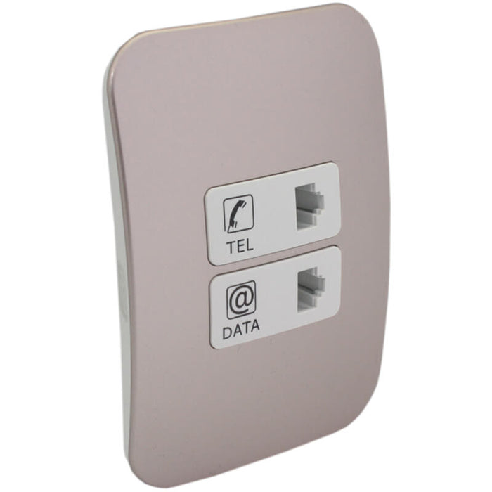 Major Tech Telephone & Data (Cat 6) Socket WT/CN (100mmx100mm) V3045CWCN