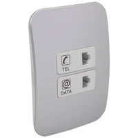 Major Tech Telephone & Data (Cat 6) Socket WT/SV (100mmx100mm) V3045CWSV