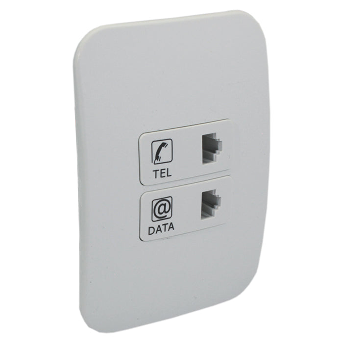 Major Tech VETi 1 - Telephone and Data Socket Outlet - Complete | V3045CWWT