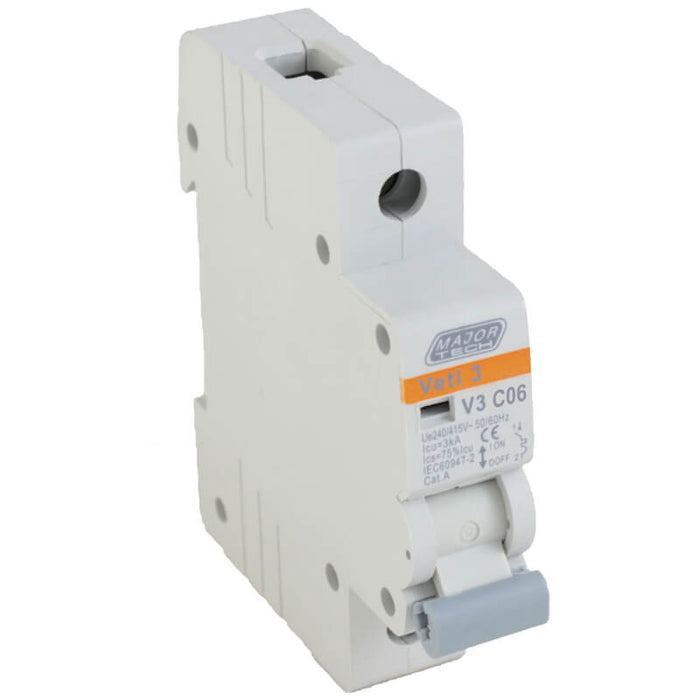 Major Tech 6A Single Pole MCB | V3C1P06 - image 1